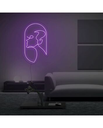 Womans Side Face Line Neon sign