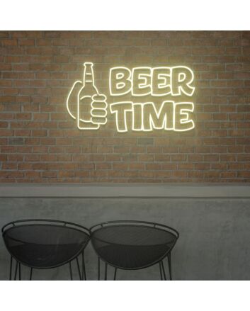 Beer And Beer Time For Bar Neon Light Signs Custom Neon Sign For Wedding Bar Party Decoration