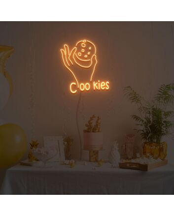 Hand And Cookies Neon Sign Neon Light Signs Custom For Wedding Bar Party Cafe Decoration