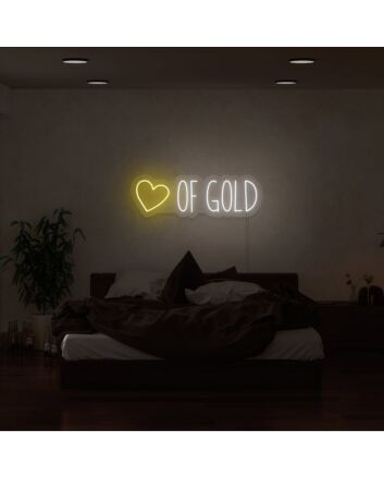 Heart of Gold Neon Sign