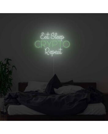 Eat Sleep Crypto Repeat Neon Sign