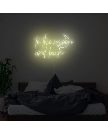Moon And Back Neon Sign