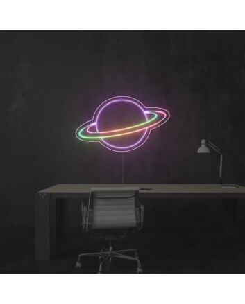 Saturn Colorful Neon Sign