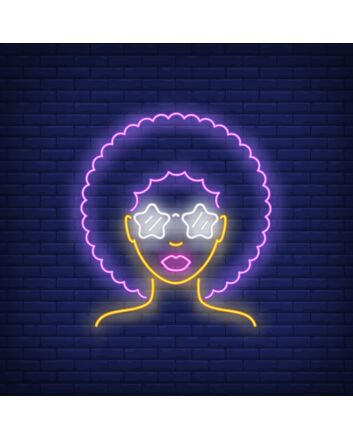 Afro Retro Girl Neon Sign