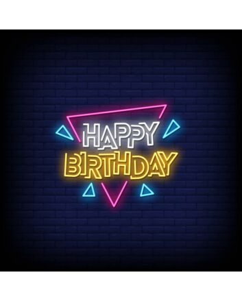Angles Happy Birthday Neon Sign