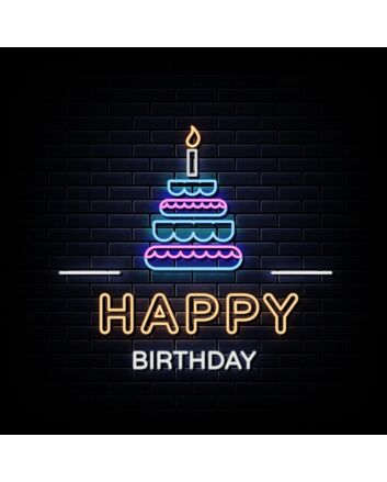 Cutie Cakie Happy Birthday Neon Sign