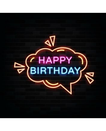 Happy Birthday in Bubble Thought Neon Sign
