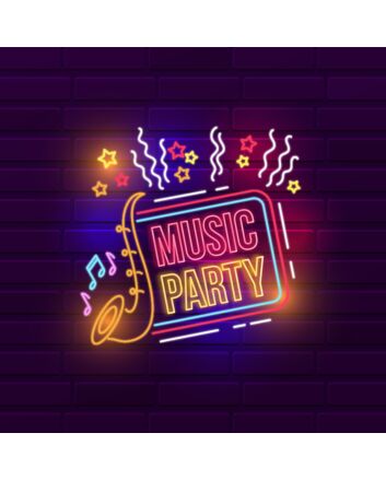 Music Party Neon Sign