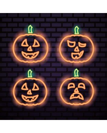 Orange Pumpkin Neon Sign