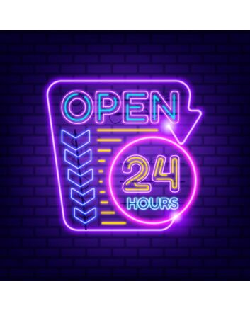 Retro Open 24 Hours Neon Sign