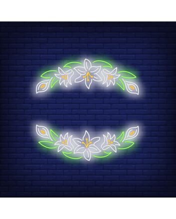 White Flower Neon Sign