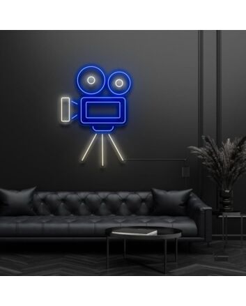 Camera With Film Rolls Neon Sign