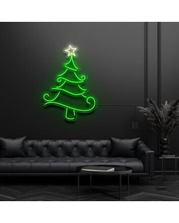 Christmas Tree With Star Neon Sign