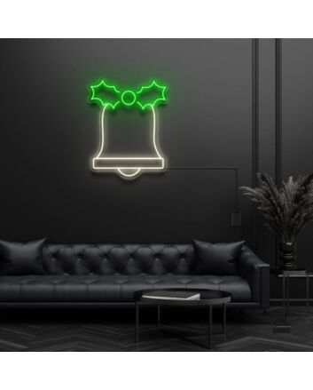 Festive Bell With Bow Neon Sign