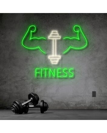 Fitness With Workout Drawing Neon Sign