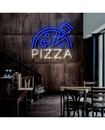 Half Pizza And Slice Neon Sign