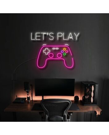 Lets Play With Console Neon Sign