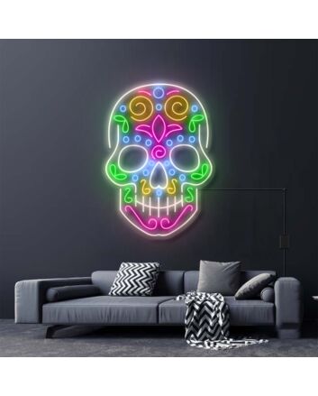 Mexican Skull Neon Sign