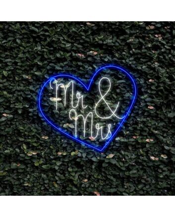 Mr and Mrs Inside Heart V1 Neon Sign