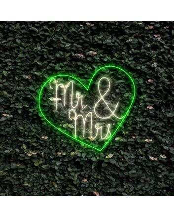 Mr and Mrs Inside Heart V1 Neon Sign