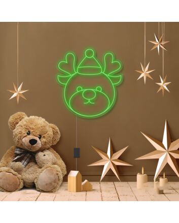 Reindeer Cartoon Neon Sign