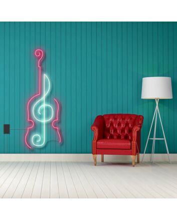Treble Clef In Instrument Neon Sign