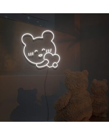 Happy Bear And Heart Neon Sign Lights Night Lamp Led Neon Sign Light For Home Party