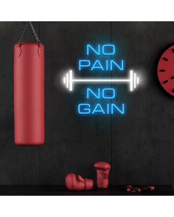 No Pain No Gain Barbell Neon Sign For Gym And Fitness Room