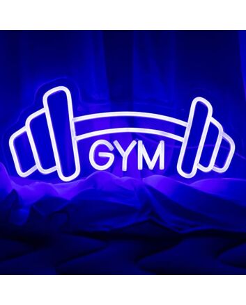 Barbell Gym Neon Sign Blue Dumbbell Shaped Neon Lights Sign