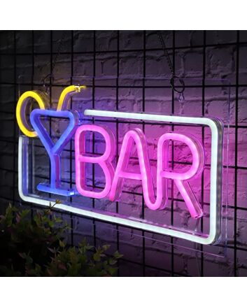 Neon Cocktail Sign Decoration Hanging On The Wall