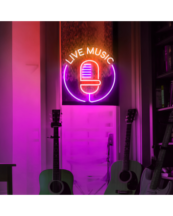 Customize "Live Music" Neon Sign: Amplify Your Atmosphere