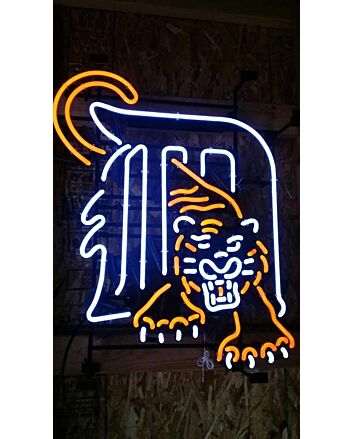 Neon Light Shaped Neon Tiger Pattern Wall Decor