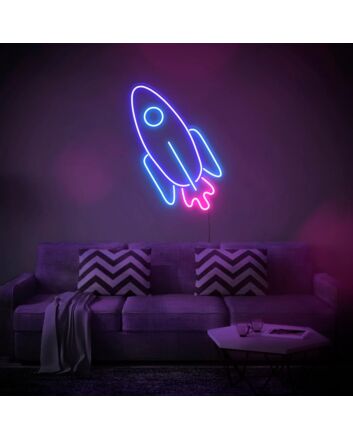 Led Neon Rocket Sign Wall Dorcoration For Room