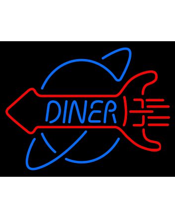 Neon Rocket Led Rocket Diner Neon Sign For Room Kitchen Blue And Red Neon Lights