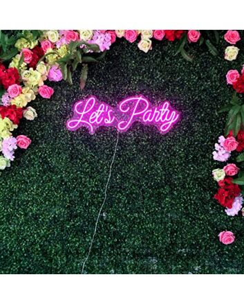 Lets Party Neon Sign Wall Decor Led Pink Neon Sign For Wedding Engagement Party