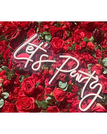 Lets Party Neon Sign Wedding Engagement Party Decoration