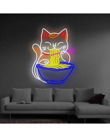 Ramen Cat Neon Sign