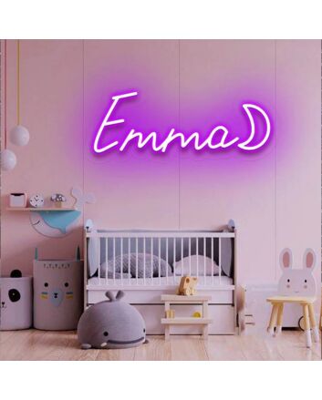 Emma Neon Name Signs Purple Neon Lights With A Moon Sign