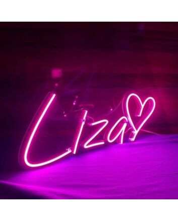 Lisa Neon Name Signs With Heart Pink Neon Sign