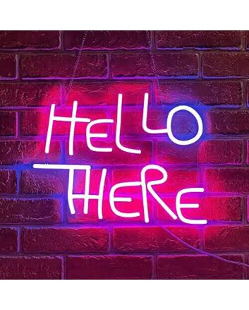 Hello There Neon Sign And Hell Here Neon Sign Pink And Blue Neon Lights