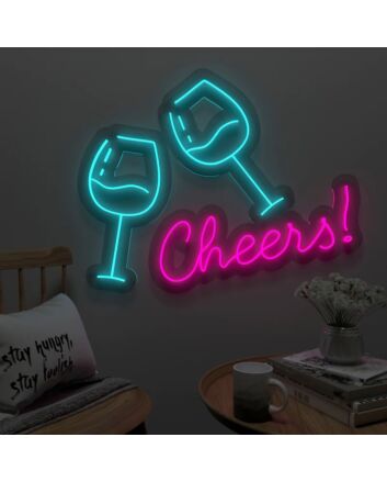 Cheers Wine Glass Neon Led Light