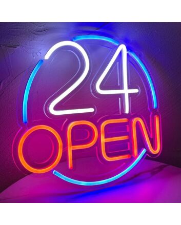 24 Hours Open Neon Sign