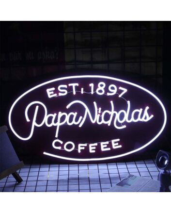 Papa Nicholas Coffee Neon Sign