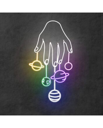 Cosmic Hand&#39; neon sign