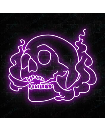 Neon Skeleton Sign Smoking Skull Led Light