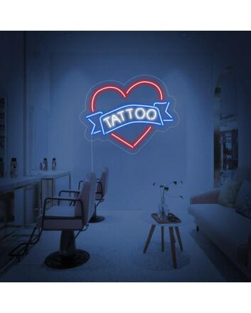 Tattoo with Heart Neon Sign