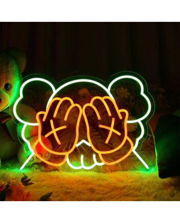 KAWS Covering Eyes Neon Sign
