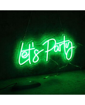 Lets Party Green Neon Sign