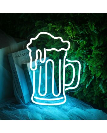 Spilled Beer Blue LED Neon Sign