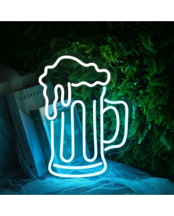 Spilled Beer Blue LED Neon Sign